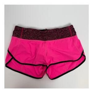 Lululemon Speed Short Hot Pink Mosaic Waistband Size 4 Athletic
